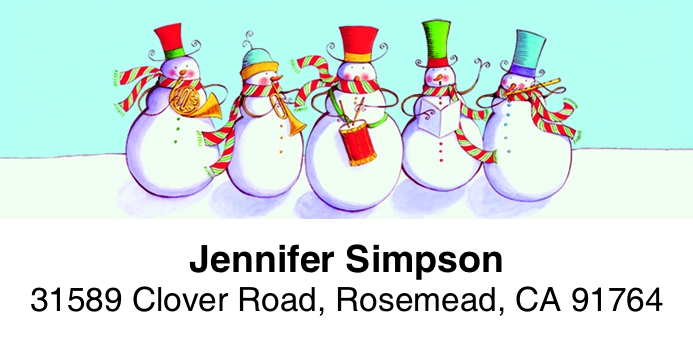 Winter Musicians 2-Line Address Label