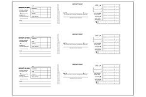 Deskset Single Deposit Slips - Personal Size 3-on-a-Page