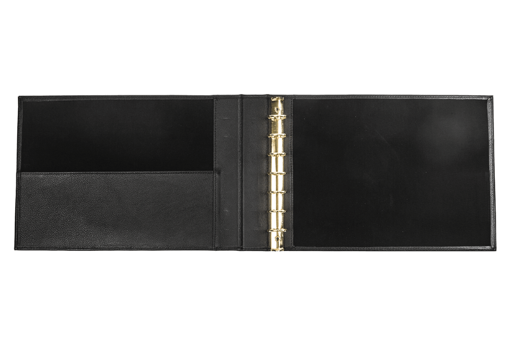 Leather 7-Ring Binder for Business 3-on-a-Page Checks