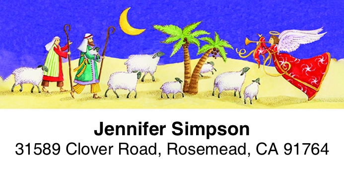 Christmas Nativity 2-Line Address Label