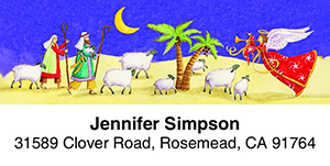 Christmas Nativity 2-Line Address Label