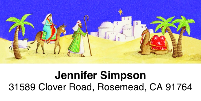Christmas Nativity 2-Line Address Label