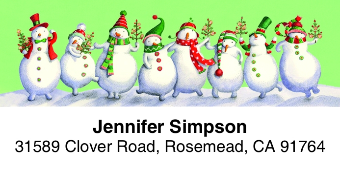 Christmas Snow 2-Line Address Label