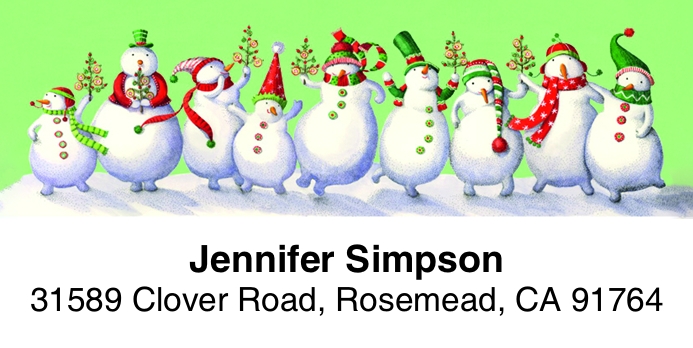 Christmas Snow 2-Line Address Label
