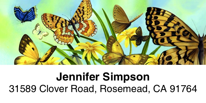 Butterflies 2-Line Address Label