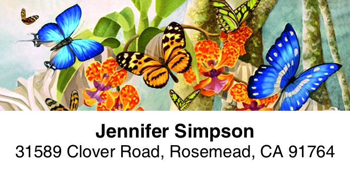 Butterflies 2-Line Address Label