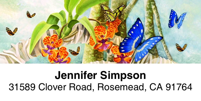 Butterflies 2-Line Address Label