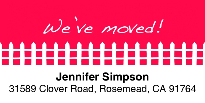 We've Moved (Fence) 2-Line Address Label