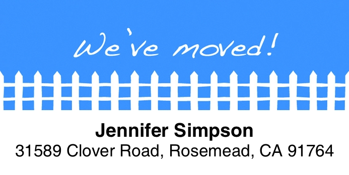 We've Moved (Fence) 2-Line Address Label