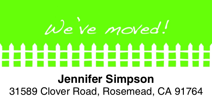 We've Moved (Fence) 2-Line Address Label