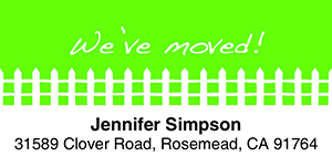 We've Moved (Fence) 2-Line Address Label