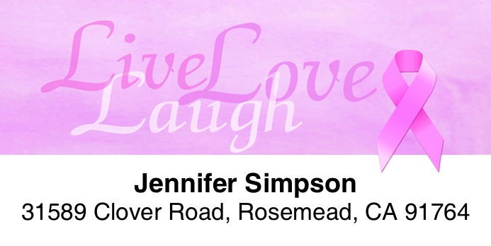 Pink Ribbon 2-Line Address Label