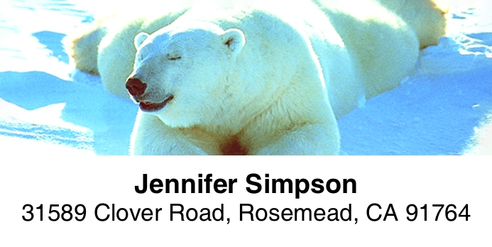 Polar Bear 2-Line Address Label