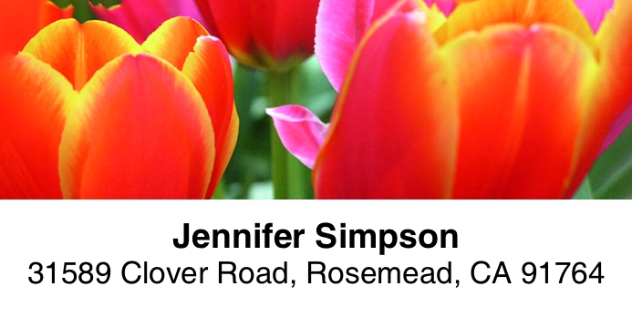 Spring Flowers 2-Line Address Label