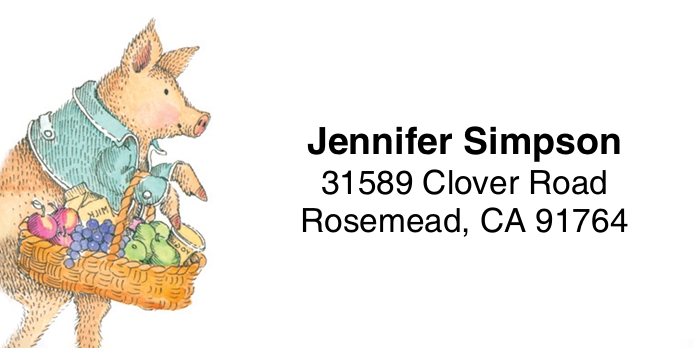 This Little Piggy 5-Line Address Label