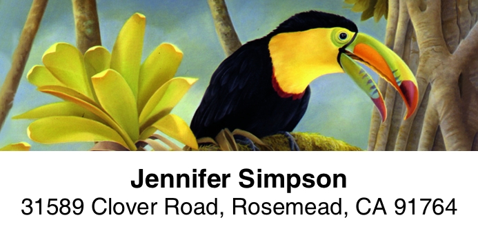 Tropical Birds 2-Line Address Label