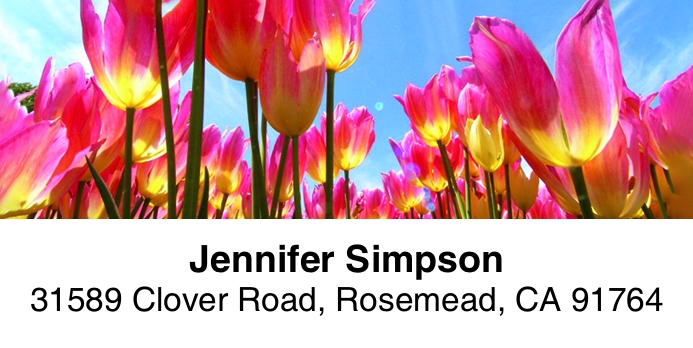 Tulip Garden 2-Line Address Label