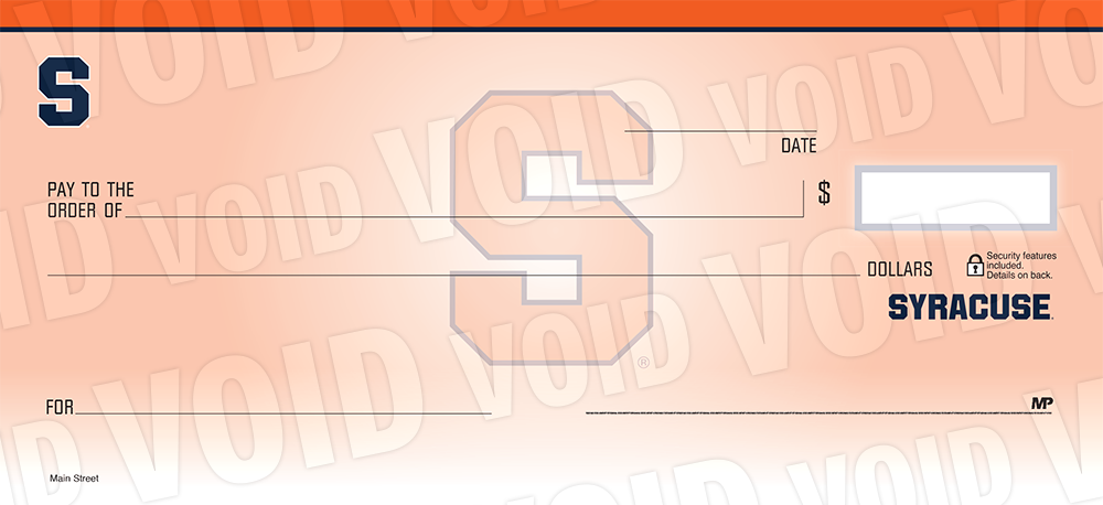 Syracuse University Collegiate Checks