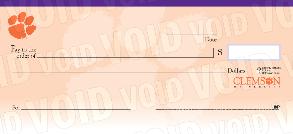 Clemson University Collegiate Checks