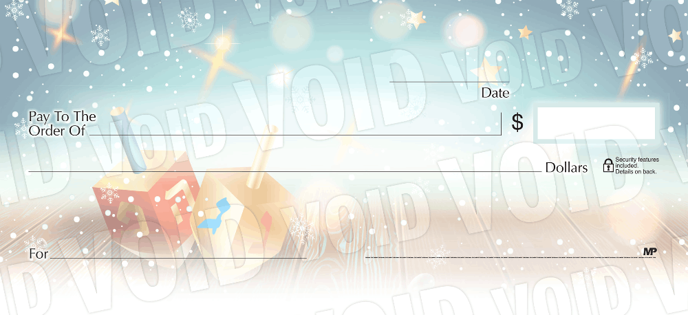 Happy Hanukkah Dreidel Personal Checks