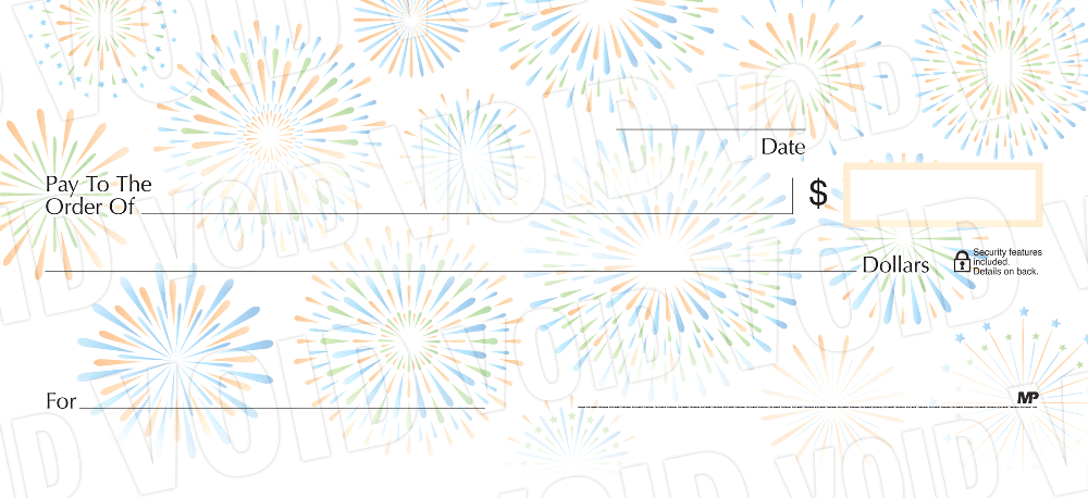 Celebrations in Blue & Gold Personal Checks