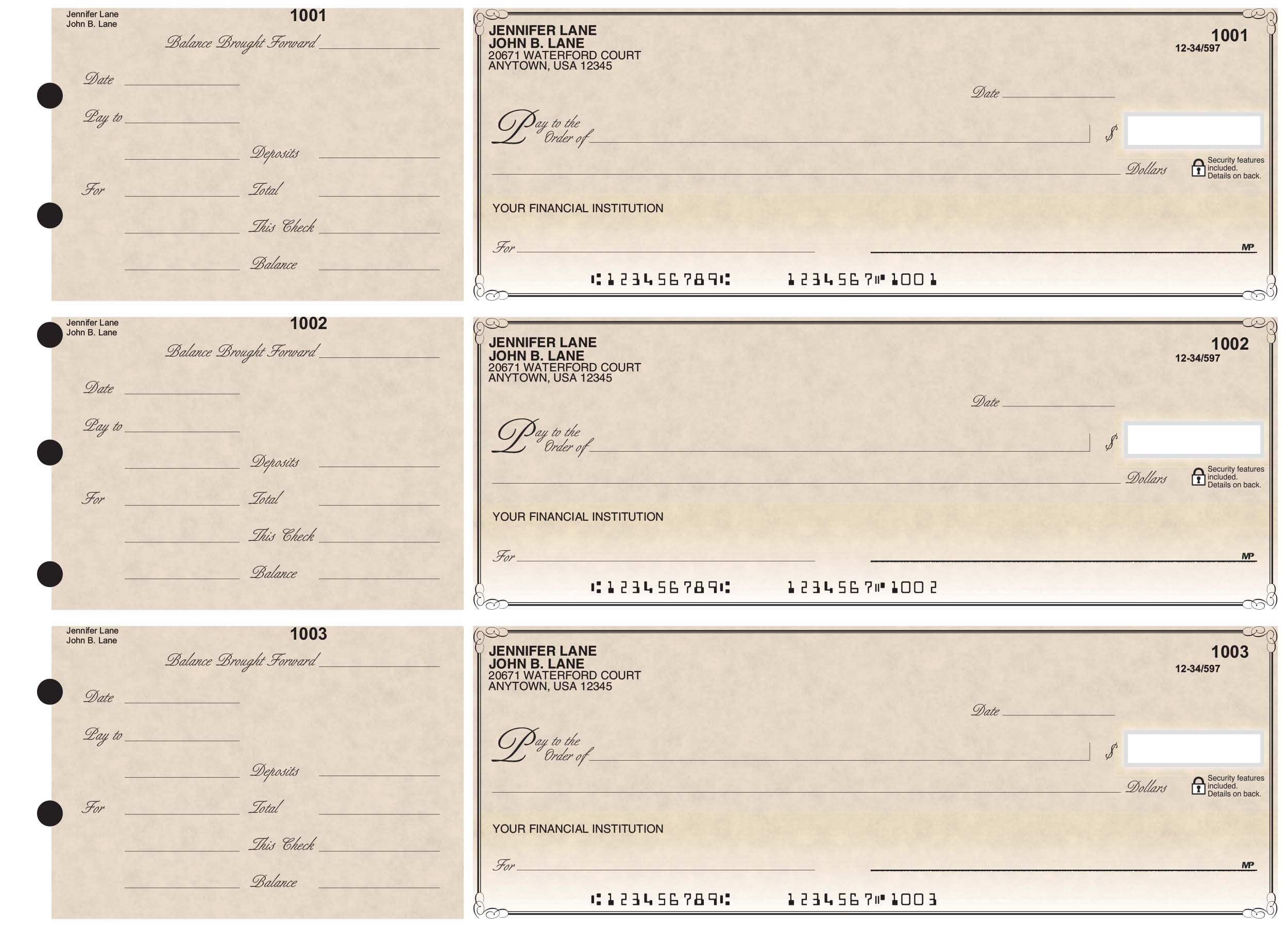 Antique 3onaPage Business Checks w/ General Purpose Stubs