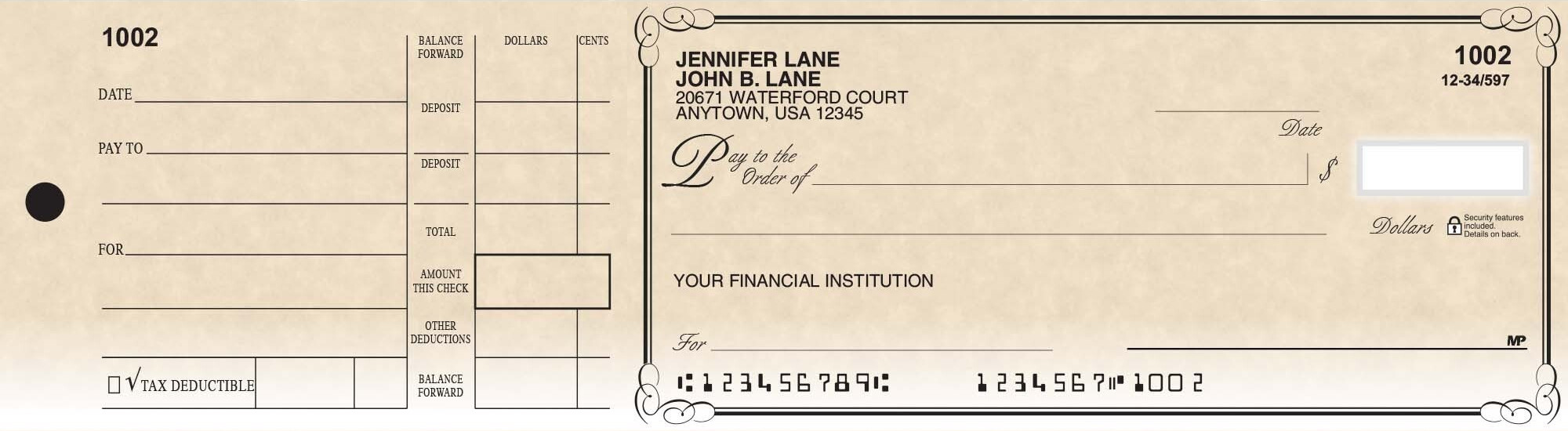 Antique 3Up Desk Checks Checkworks